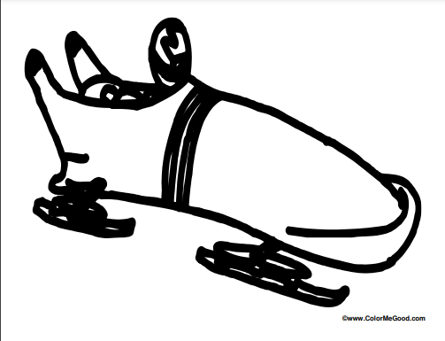 Bobsled Beautiful Coloring Page
